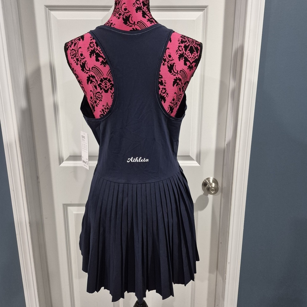 Athleta Dress Womens Large Navy Match Point Pleated Tennis Golf Pickleball